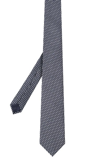 Шелковый галстук ZILLI темно-синего цвета по цене 38600 руб., арт. CRAV02M0600VSJQ00, фото 3 Шелковый галстук ZILLI, арт. CRAV02M0600VSJQ00, фото 3