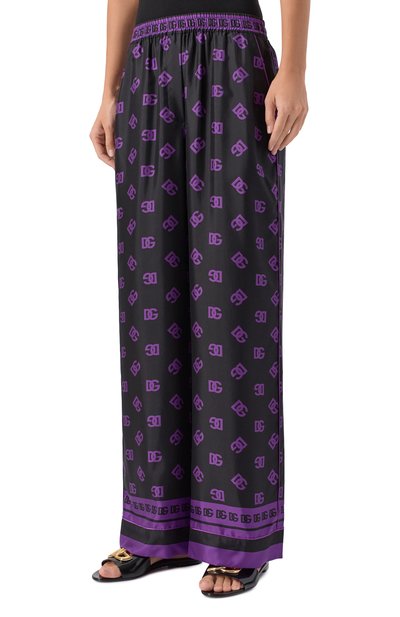 Шелковые брюки DOLCE & GABBANA черного цвета по цене 178000 руб., арт. FTAMPT/HI1Z7, фото 3 Шелковые брюки DOLCE & GABBANA, арт. FTAMPT/HI1Z7, фото 3
