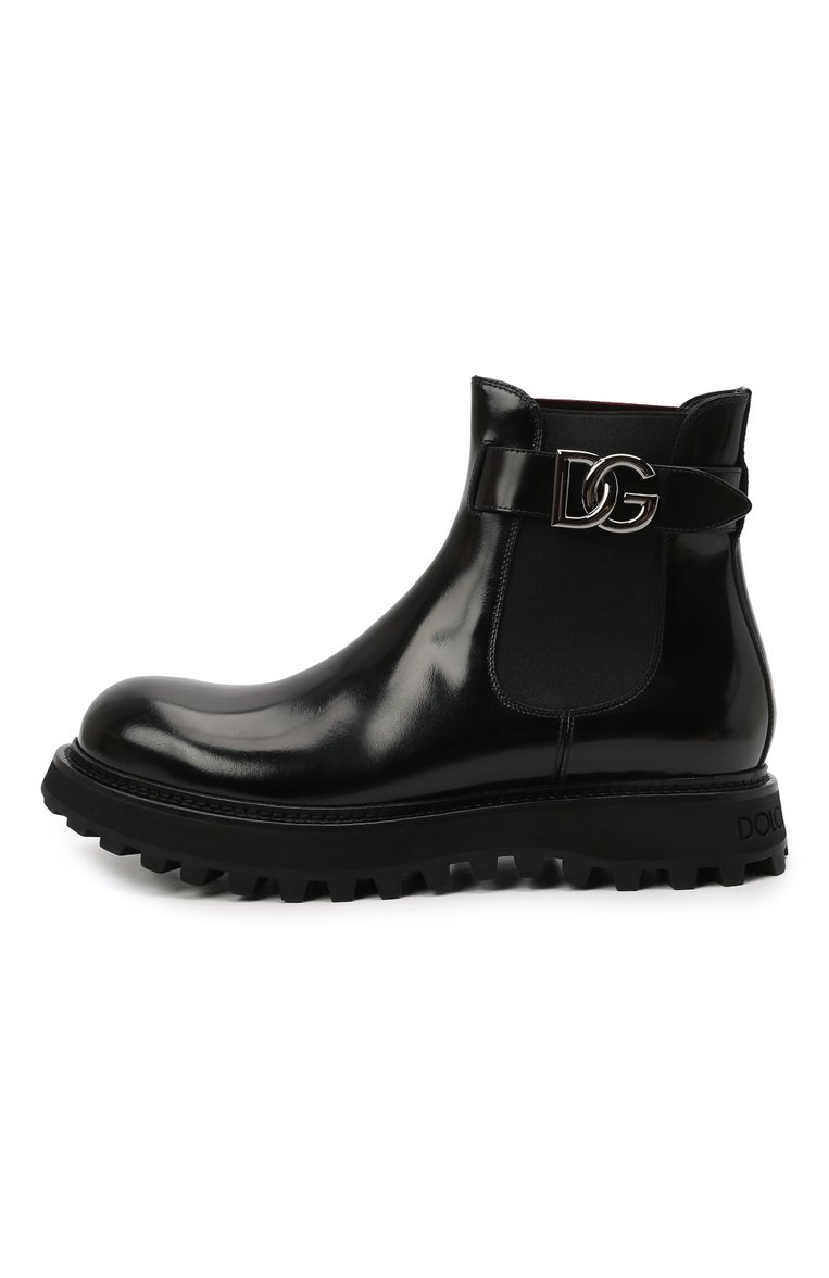 Мужские кожаные челси bernini DOLCE & GABBANA черного цвета, арт. A60371/A1203 | Фото 3 (Подошва: Массивная; Материал внутренний: Натуральная кожа; Мужское Кросс-КТ: Челси-обувь; Материал утеплителя: Без утеплителя; Материал внешний: Натуральная кожа)