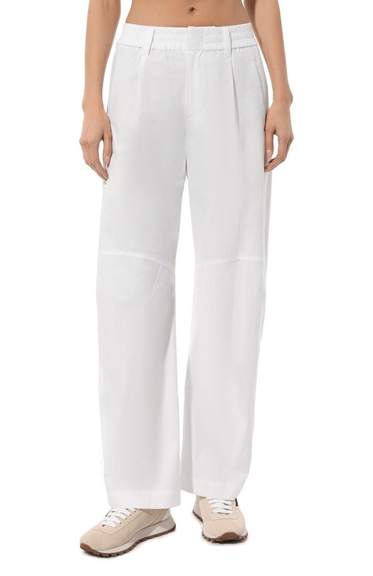 Хлопковые брюки Brunello Cucinelli ML949B1349 Белый  ML949B1349 Фото 3