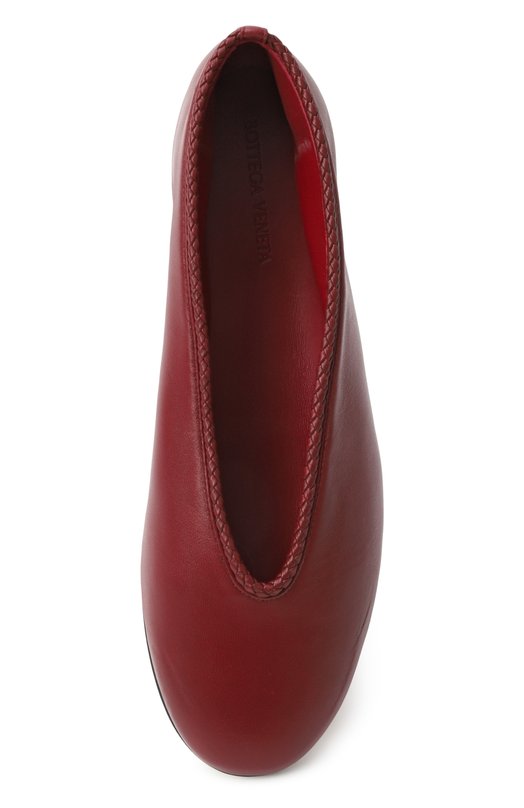 Кожаные балетки Rosa Bottega Veneta 837886/VBSD0 Бордовый  837886/VBSD0 Фото 6