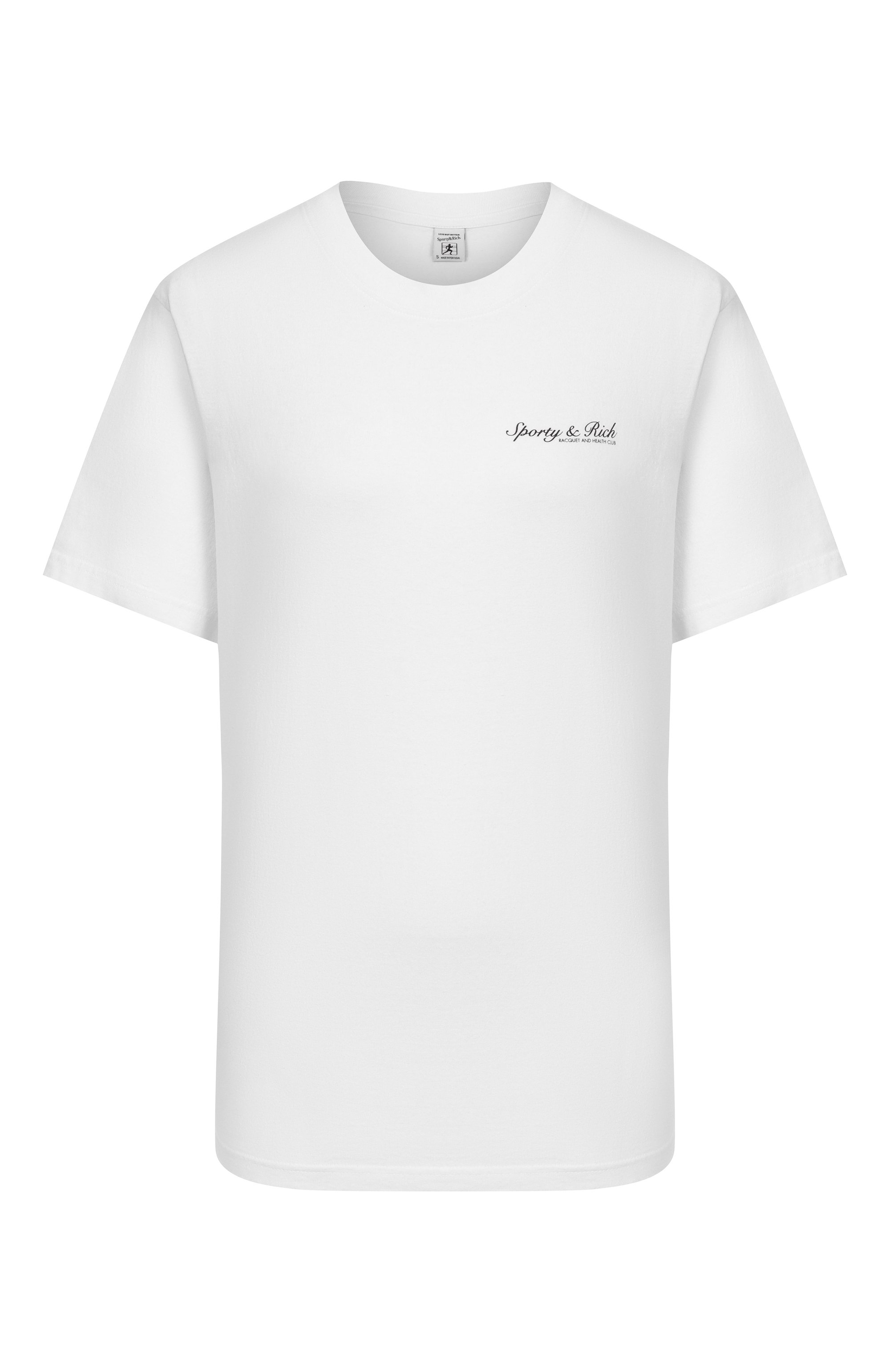Хлопковая футболка SPORTY AND RICH белого цвета по цене 12150 руб., арт. T011975325WH01, фото 1 Хлопковая футболка SPORTY AND RICH, арт. T011975325WH01, фото 1