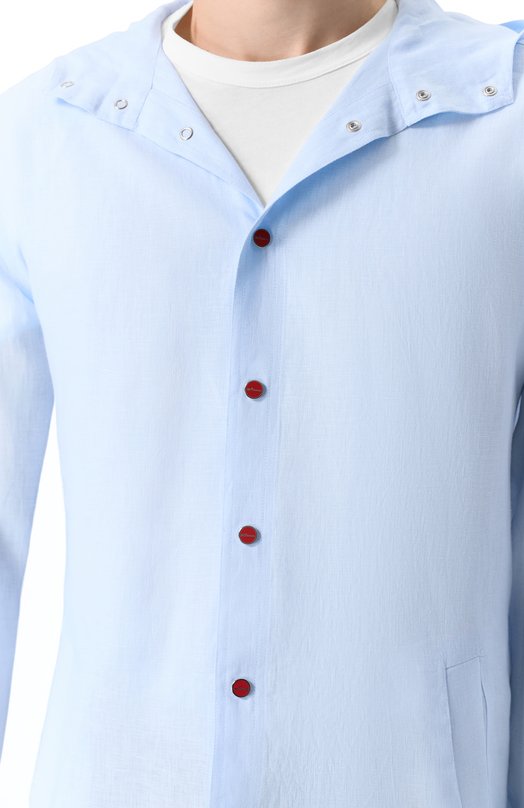 Льняная рубашка Kiton UMCMARH0970102 Голубой  UMCMARH0970102 Фото 5