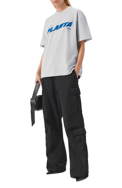 Хлопковая футболка PLANTA ROSA, арт. PR/T01/BLUE-CORRESPONDECE/220VELVET, фото 3