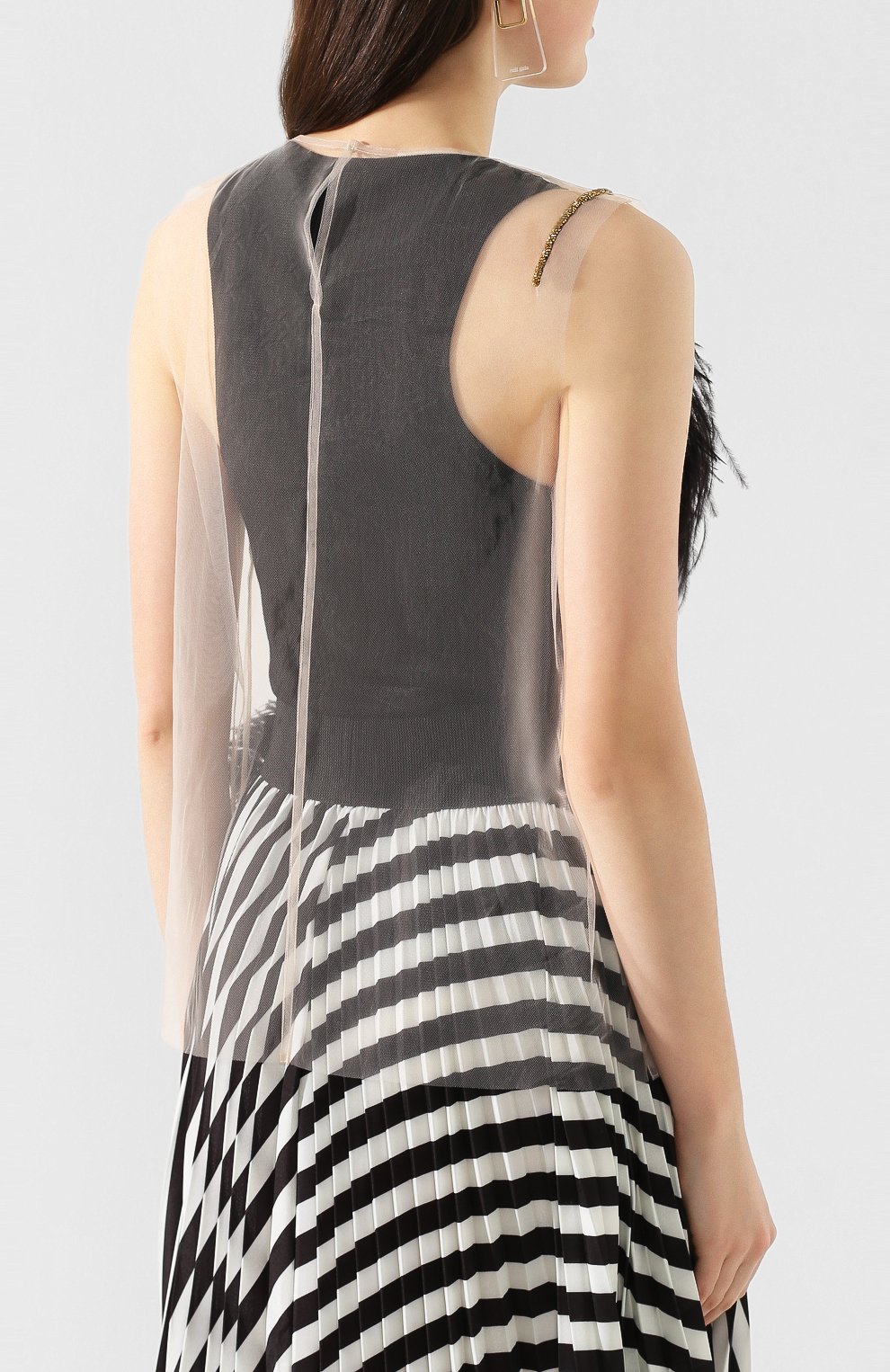 Топ с отделкой перьями DRIES VAN NOTEN, арт. 201-38632-9305, фото 4