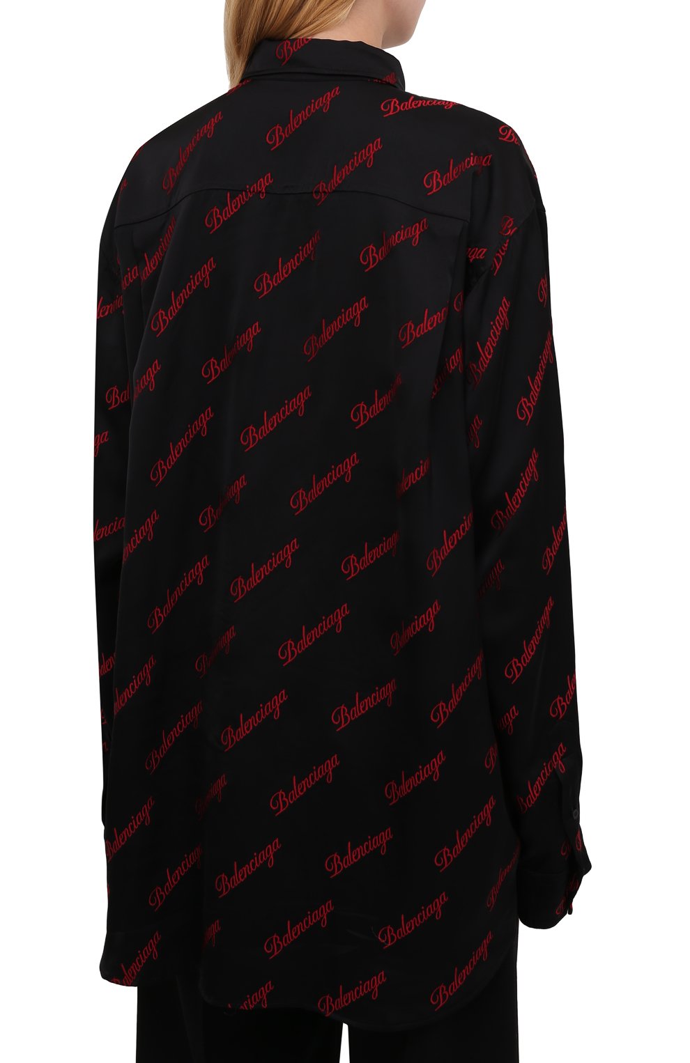 Рубашка из вискозы BALENCIAGA черного цвета по цене 158500 руб., арт. 658956/TK052, фото 4 Рубашка из вискозы BALENCIAGA, арт. 658956/TK052, фото 4