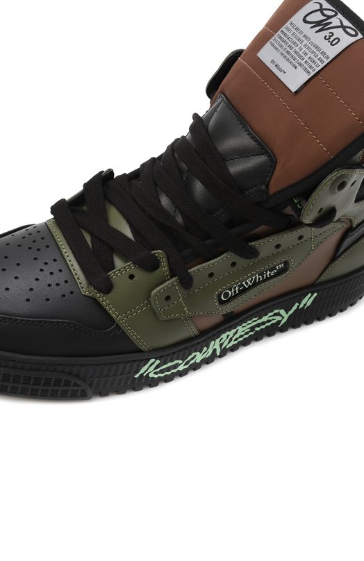 Комбинированные кеды 3.0 Off Court Courtesy Off-White 0MIA065S25LEA003 Хаки  0MIA065S25LEA003 Фото 7