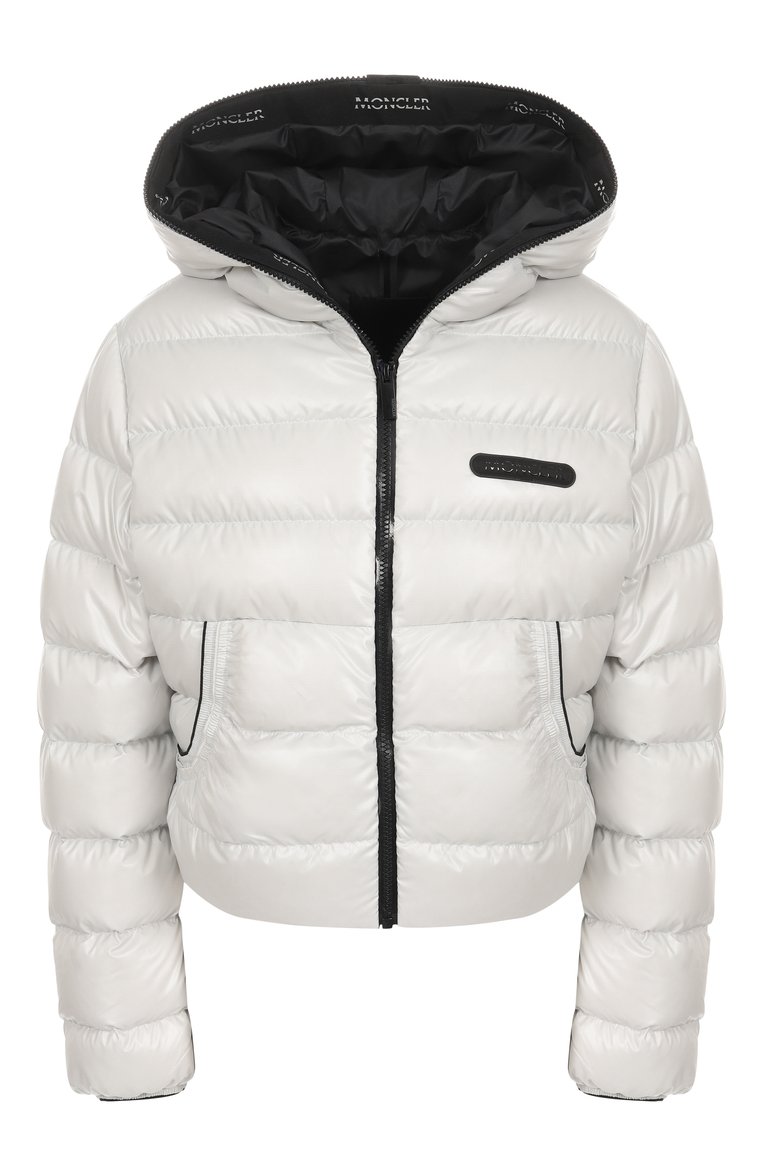 Женский пуховик MONCLER белого цвета, арт. 1A00023/5950K | Фото 1 (Материал внешний: Синтетический материал; Материал подклада: Синтетический материал; Материал утеплителя: Пух и перо; Длина (верхняя одежда): Короткие; Рукава: Длинные; Кросс-КТ: Пуховик; Стили: Кэжуэл; Автоматизация состава: Проставлено; Автоматизация ТО: Проставлено)