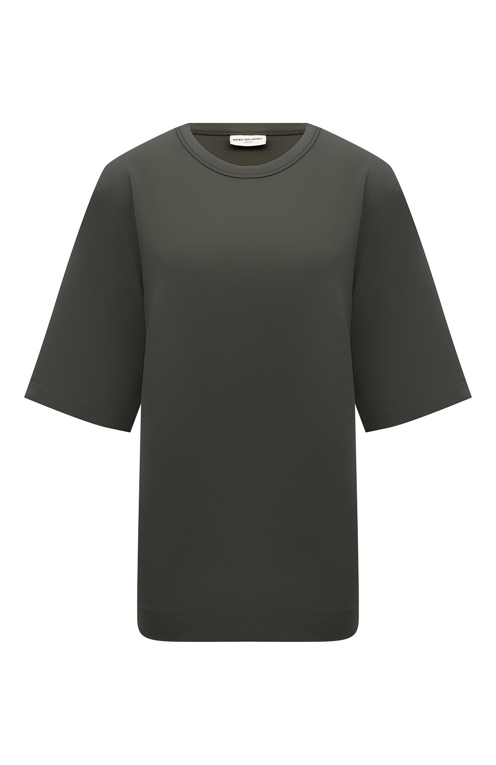 Футболка DRIES VAN NOTEN хаки цвета по цене 35650 руб., арт. 221-031151-4308, фото 1 Футболка DRIES VAN NOTEN, арт. 221-031151-4308, фото 1