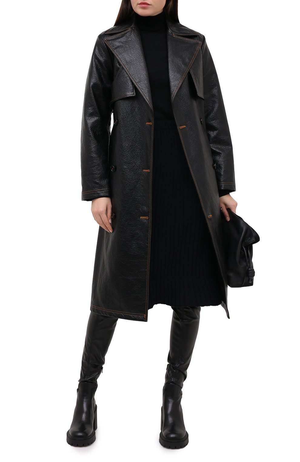 Кашемировая юбка TEGIN темно-синего цвета по цене 43000 руб., арт. FS4817, фото 2 Кашемировая юбка TEGIN, арт. FS4817, фото 2