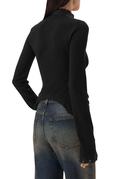 Хлопковый топ ANN DEMEULEMEESTER черного цвета по цене 84550 руб., арт. B0014521/FA766, фото 4 Хлопковый топ ANN DEMEULEMEESTER, арт. B0014521/FA766, фото 4