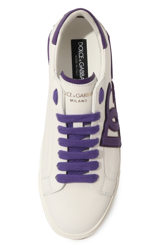 Кожаные кеды Portofino Vintage Dolce & Gabbana CK2203/AR028 Белый  CK2203/AR028 Фото 7
