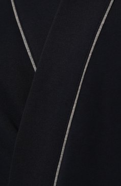 Мужской хлопковый халат BOSS темно-синего цвета, арт. 50469624 | Фото 5 (Рукава: Длинные; Кросс-КТ: дома�шняя одежда; Материал сплава: Проставлено; Материал внешний: Хлопок; Длина (верхняя одежда): Длинные; Драгоценные камни: Проставлено)