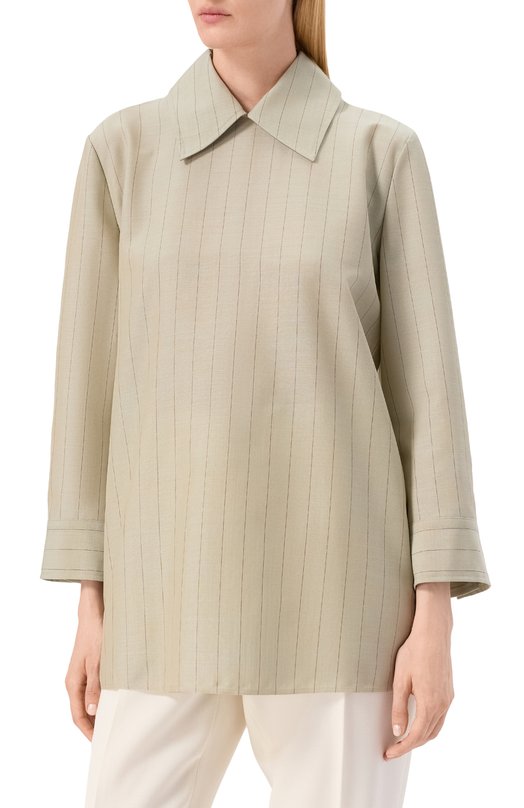 Шерстяная блузка Jil Sander J02NC0277/J40275 Зелёный  J02NC0277/J40275 Фото 3