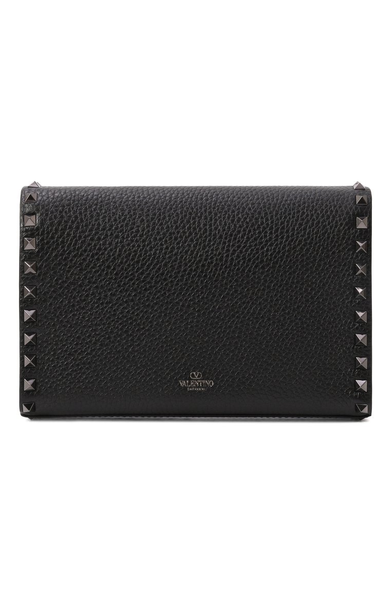 Женская сумка rockstud small VALENTINO черного цвета, арт. 6W2B0181/HAD | Фото 6 (Ремень/цепочка: На ремешке; Материал: Натуральная кожа; Размер: small; Материал сплава: Проставлено; Драгоценные камни: Проставлено)