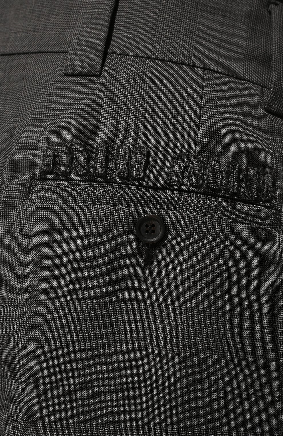 Шерстяные шорты MIU MIU темно-серого цвета по цене 110000 руб., арт. MP1570-10DI-F0480, фото 5 Шерстяные шорты MIU MIU, арт. MP1570-10DI-F0480, фото 5