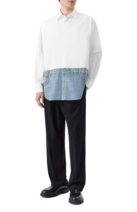 Хлопковая рубашка Moschino A0228/0235 Белый  A0228/0235 Фото 2