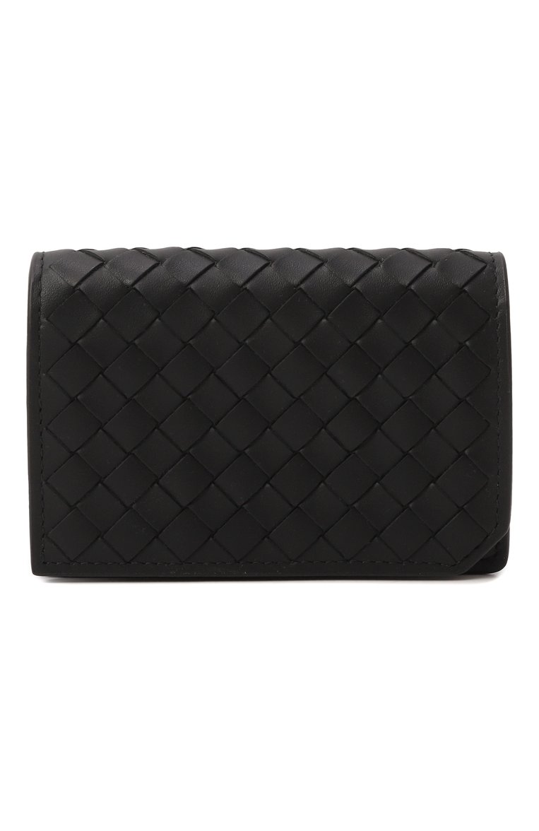 Мужской кожаный футляр для кредитных карт BOTTEGA VENETA черного цвета, арт. 805825 V4LQ1 | Фото 1 (Материал: Натуральная кожа; Нос: Не проставлено; Материал сплава: Проставлено)