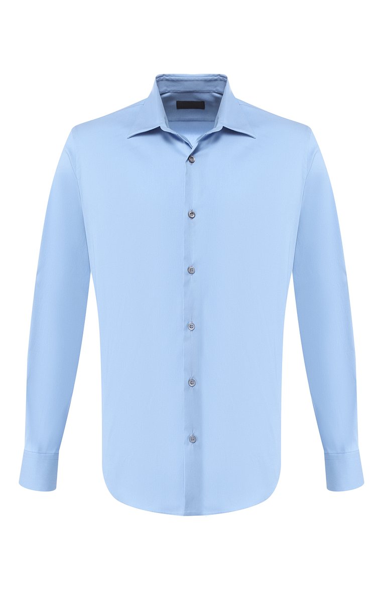Хлопковая рубашка с воротником кент PRADA, арт. UCM608-F62-F0076, фото 1