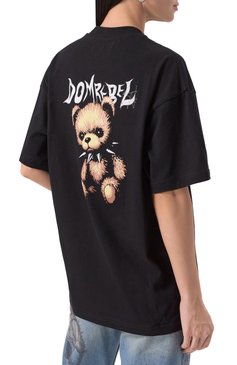 Женская хлопковая футболка DOMREBEL черного цвета, арт. C0LLARBEAR T-SHIRT | Фото 4 (Длина (для топов): Стандартные; Драгоценные камни: Проставлено; Рукава: Короткие; Материал сплава: Проставлено; Принт: С принтом; Стили: Гранж; Материал внешний: Хлопок)