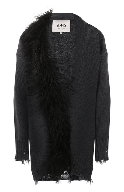 Женский шерстяной кардиган с отделкой перьями AND THE BRAND, арт. W23-CG012-0702-991