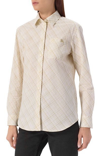 Хлопковая рубашка BURBERRY кремового цвета по цене 87800 руб., арт. 8110914, фото 3 Хлопковая рубашка BURBERRY, арт. 8110914, фото 3