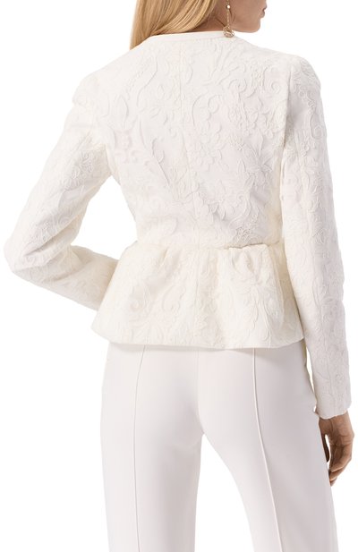 Жакет GIAMBATTISTA VALLI белого цвета по цене 399500 руб., арт. 25SSPVCA6022-02STA, фото 4 Жакет GIAMBATTISTA VALLI, арт. 25SSPVCA6022-02STA, фото 4
