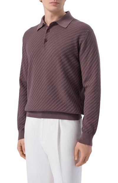 Поло из хлопка и шелка BRIONI, арт. UMR10L/PAK22, фото 3