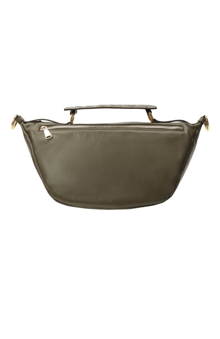 Женская сумка origami medium LANCEL хаки цвета, арт. A12528 | Фото 6 (Размер: medium; Материал: Натуральная кожа)