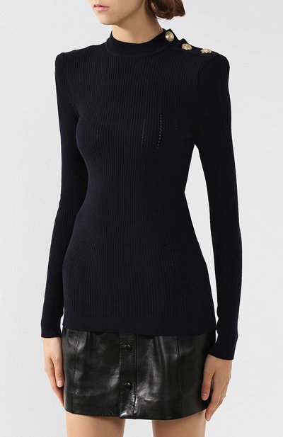 Шерстяной пуловер с декоративными пуговицами BALMAIN, арт. 146745/K014, фото 3
