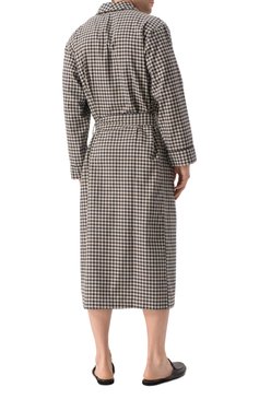 Мужской халат из хлопка и шерсти ZIMMERLI бежевого цвета, арт. 4600-75143 | Фото 4 (Драгоценные камни: Проставлено; Рукава: Длинные; Материал сплава: Проставлено; Длина (верхняя одежда): Длинные; Кросс-КТ: домашняя одежда; Материал внешний: Хлопок)