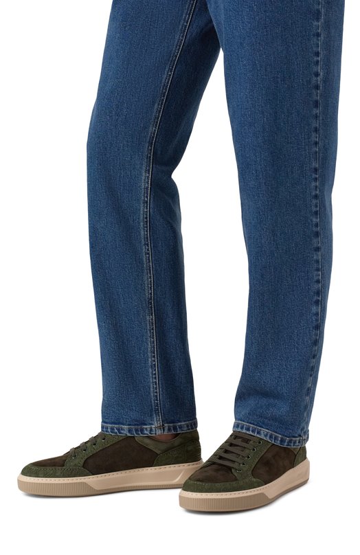 Замшевые кеды с отделкой из каймана Zilli H0255AM1178VZBA08 Хаки  H0255AM1178VZBA08 Фото 3