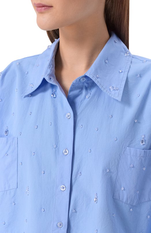 Хлопковая рубашка Giuseppe di Morabito 06PSED912R 16406 Голубой  06PSED912R 16406 Фото 5