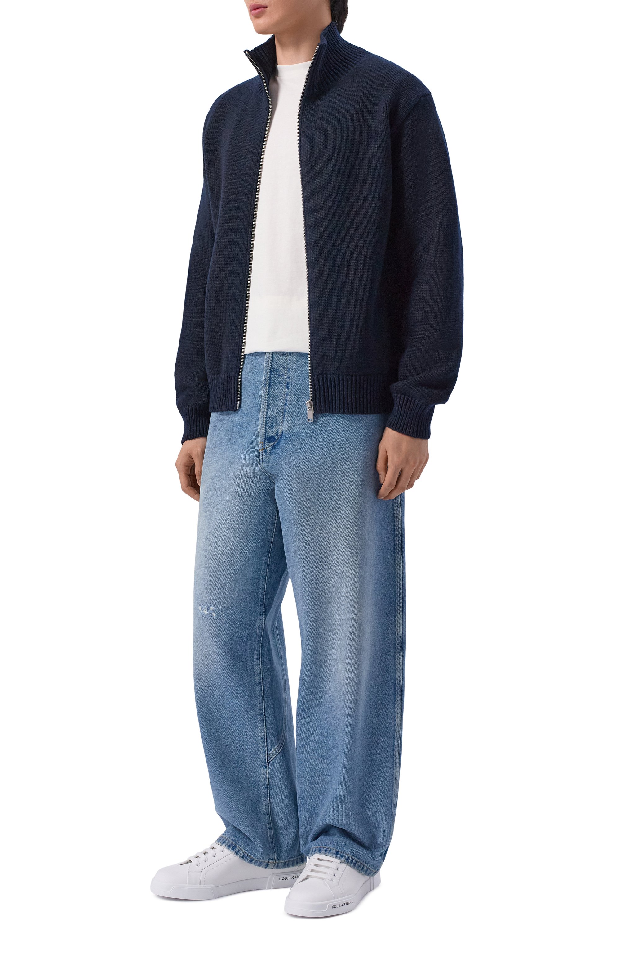 Кардиган из шерсти и хлопка JIL SANDER темно-синего цвета по цене 264500 руб., арт. J61HP0006/J14825, фото 2 Кардиган из шерсти и хлопка JIL SANDER, арт. J61HP0006/J14825, фото 2