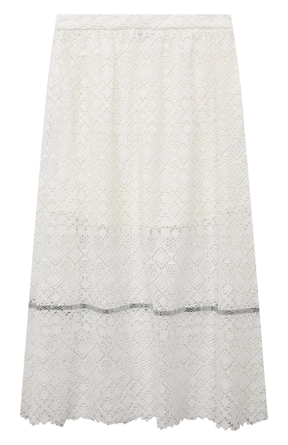 Хлопковая юбка ELIE SAAB JUNIOR кремового цвета по цене 47400 руб., арт. EFG0008 TS0846/16A-18A, фото 2 Хлопковая юбка ELIE SAAB JUNIOR, арт. EFG0008 TS0846/16A-18A, фото 2