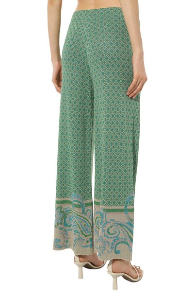 Брюки из вискозы LIU JO зеленого цвета по цене 22450 руб., арт. WA3519 MA587, фото 4 Брюки из вискозы LIU JO, арт. WA3519 MA587, фото 4