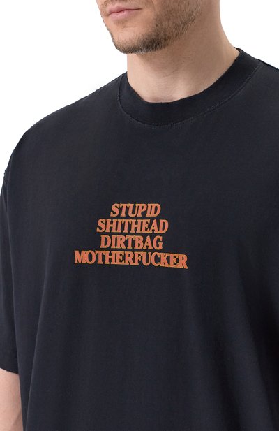 Хлопковая футболка VETEMENTS черного цвета по цене 65050 руб., арт. ME76TR221B/1200 LIGHT JERSEY, фото 5 Хлопковая футболка VETEMENTS, арт. ME76TR221B/1200 LIGHT JERSEY, фото 5