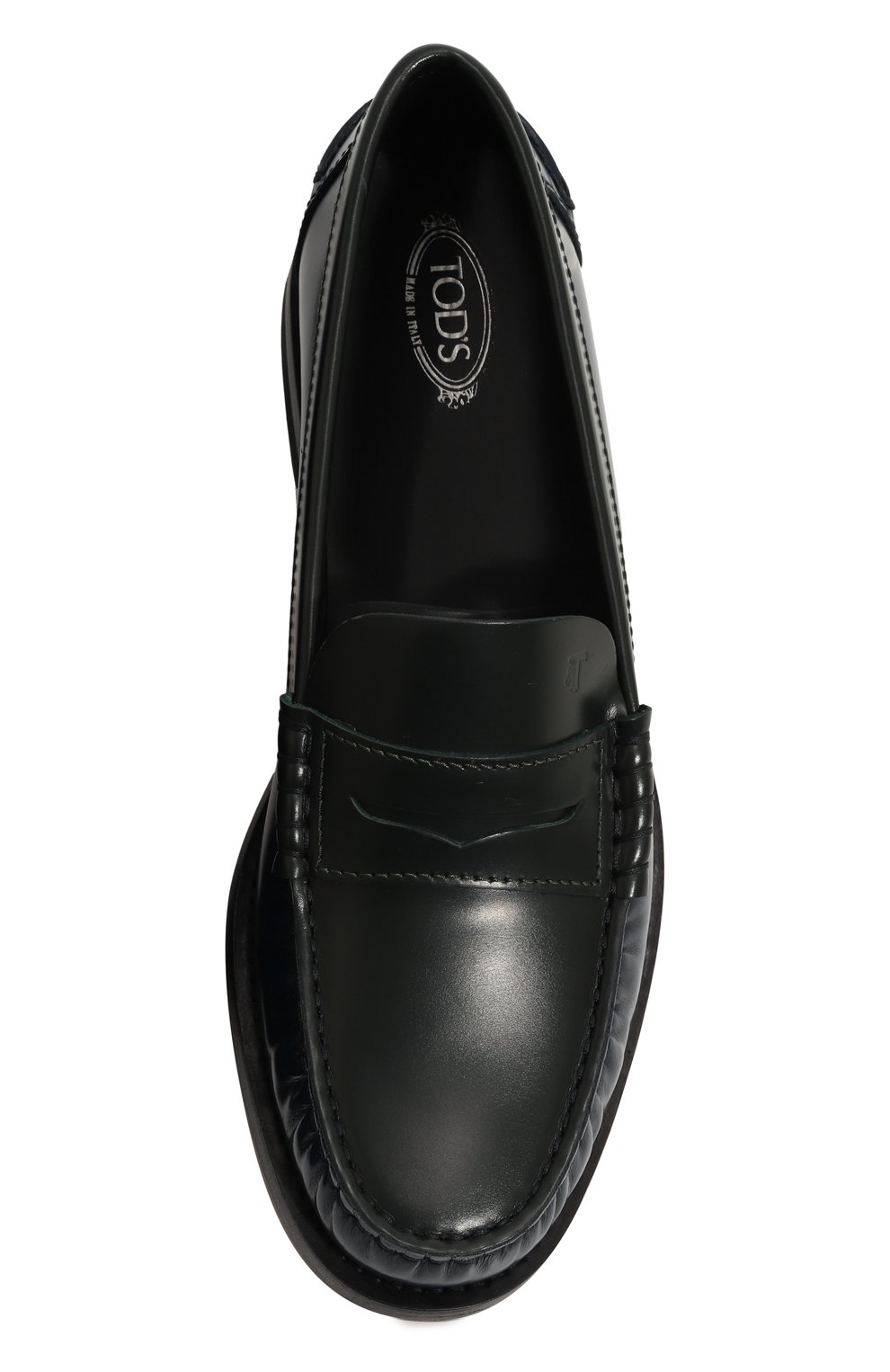 Кожаные пенни-лоферы TOD’S темно-синего цвета по цене 75600 руб., арт. XXW34L0I010/SHC, фото 6 Кожаные пенни-лоферы TOD’S, арт. XXW34L0I010/SHC, фото 6