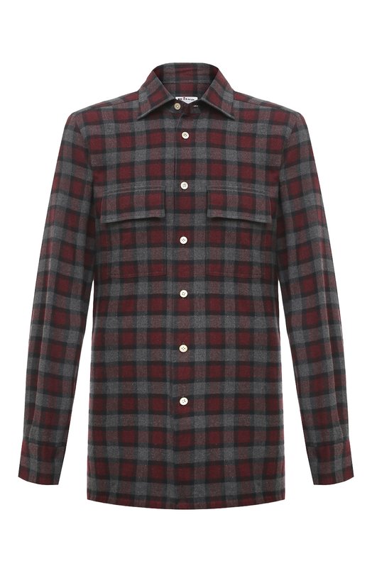 Хлопковая рубашка Kiton UCRRLH0865205 Бордовый UCRRLH0865205