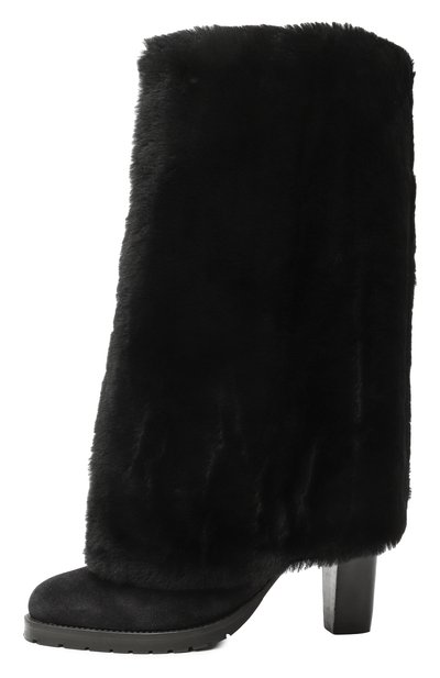 Сапоги из овчины YVES SALOMON черного цвета по цене 164500 руб., арт. 26WAC610XXMLCV, фото 4 Сапоги из овчины YVES SALOMON, арт. 26WAC610XXMLCV, фото 4