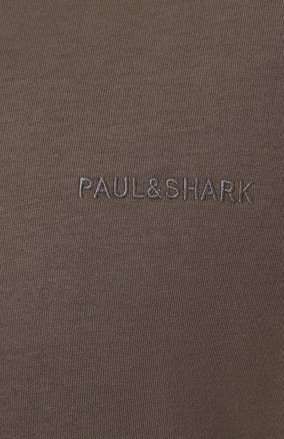 Хлопковая футболка PAUL&SHARK темно-коричневого цвета по цене 15000 руб., арт. 14311616/661, фото 5 Хлопковая футболка PAUL&SHARK, арт. 14311616/661, фото 5