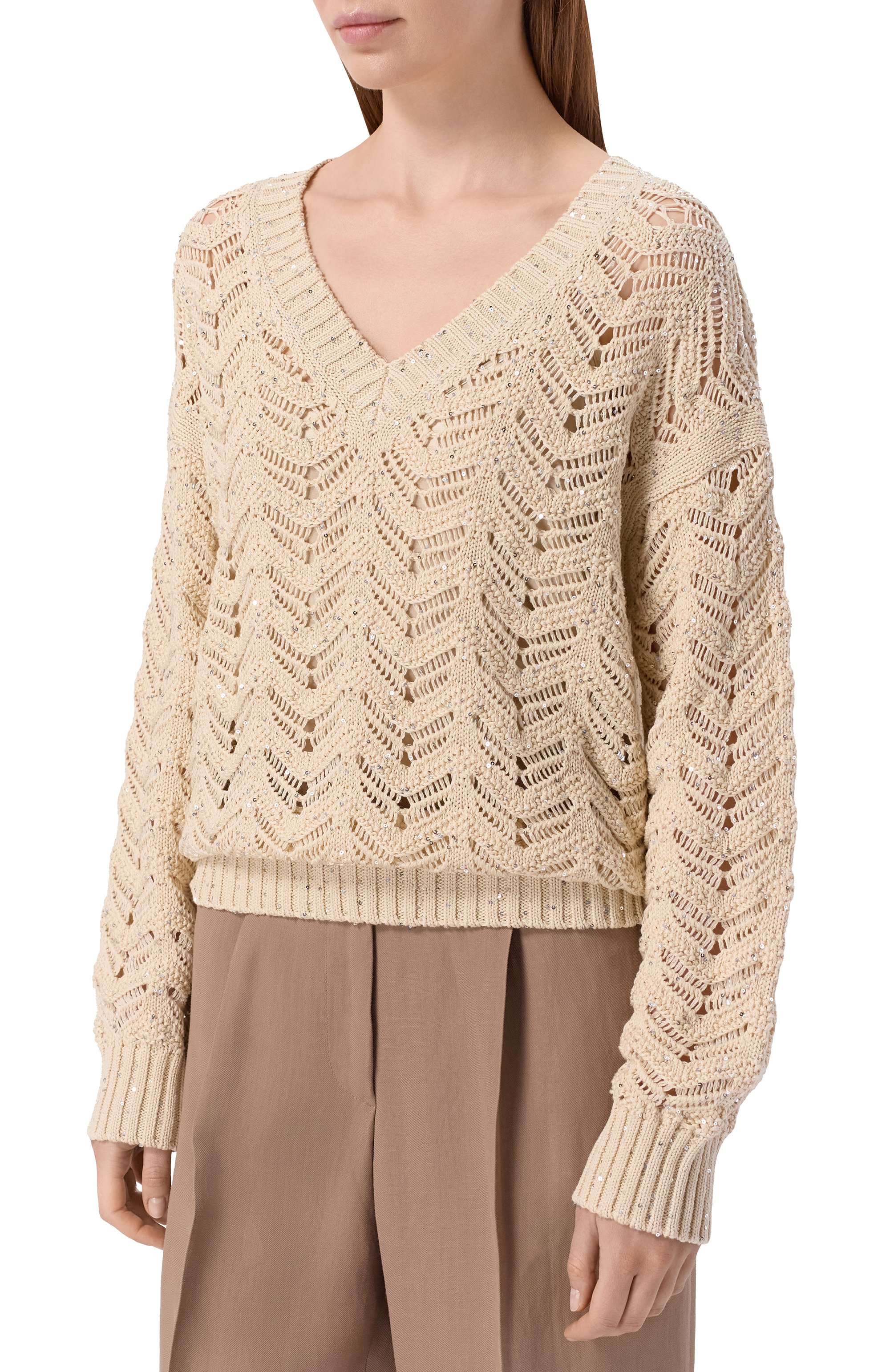 Хлопковый свитер MAX MARA STUDIO, арт. MSTFELIN0, фото 3