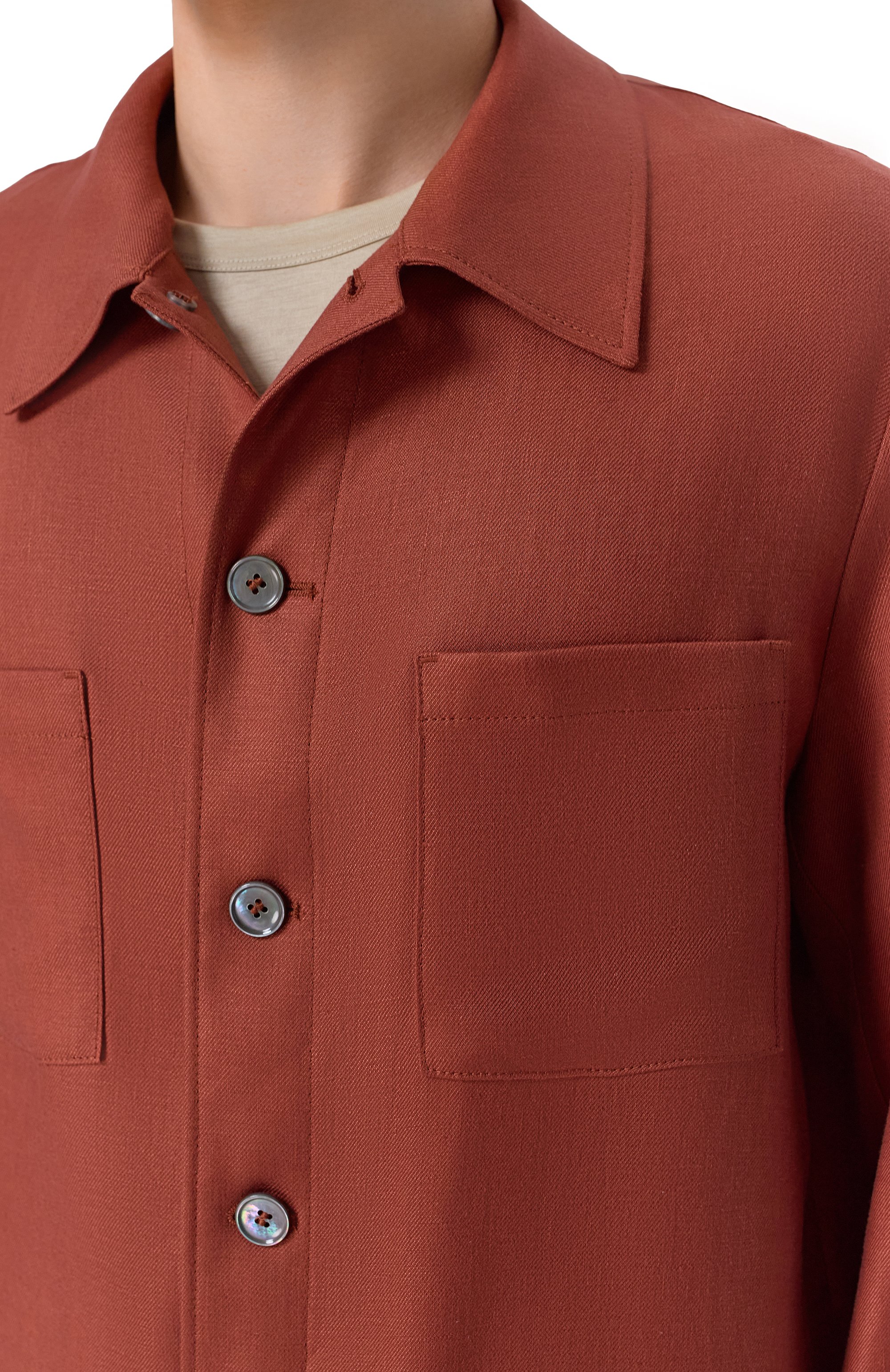 Льняная рубашка BOSS CAMEL коричневого цвета по цене 119500 руб., арт. 50561406, фото 5 Льняная рубашка BOSS CAMEL, арт. 50561406, фото 5