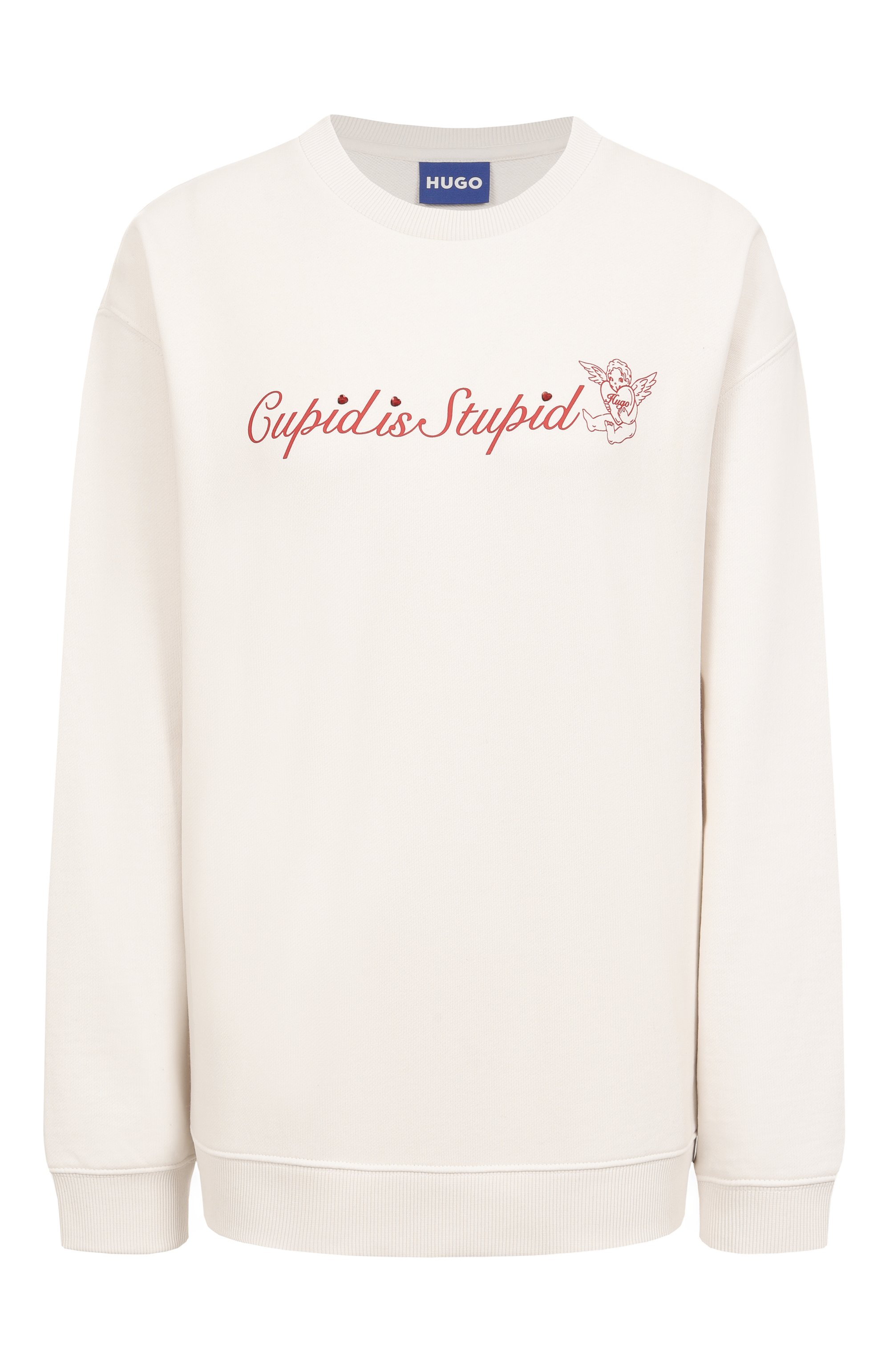 Хлопковый свитшот HUGO BLUE белого цвета по цене 17950 руб., арт. 50533960, фото 1 Хлопковый свитшот HUGO BLUE, арт. 50533960, фото 1