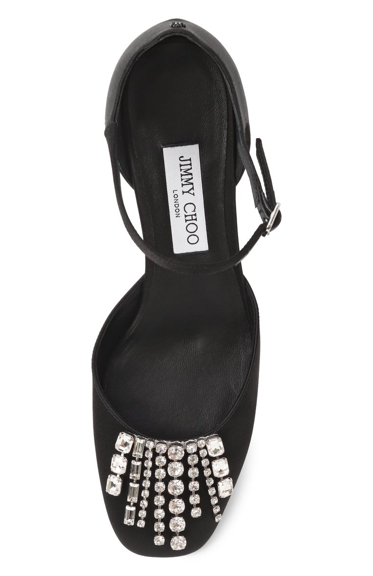 Женские текстильные туфли verity block heel 45 JIMMY CHOO черного цвета, арт. VERITY/BH 45/GK0 | Фото 6 (Подошва: Плоская; Материал внешний: Текстиль; Каблук высота: Низкий; Материал сплава: Проставлено; Драгоценные камни: Проставлено; Материал внутренний: Натуральная кожа; Каблук тип: Устойчивый)