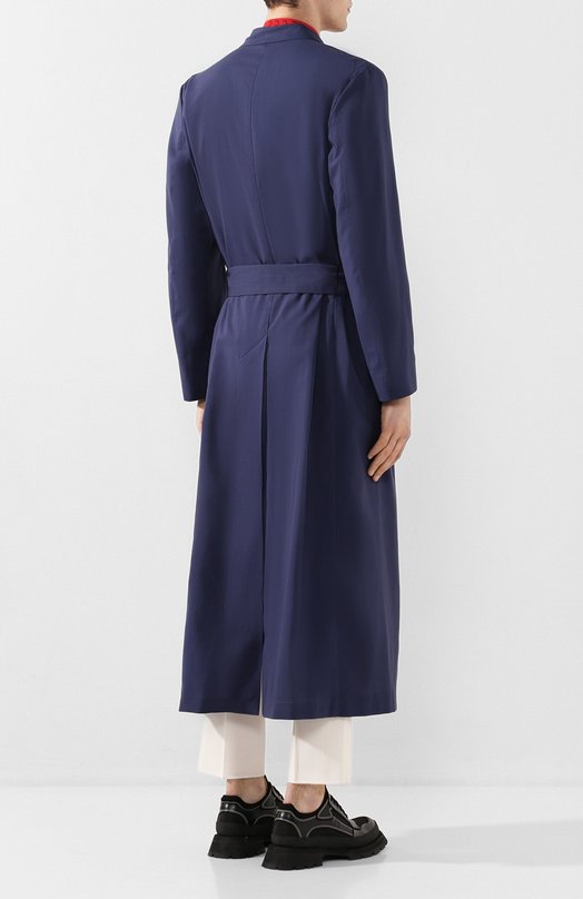 Шерстяное пальто Triple RRR Синий, фото 4