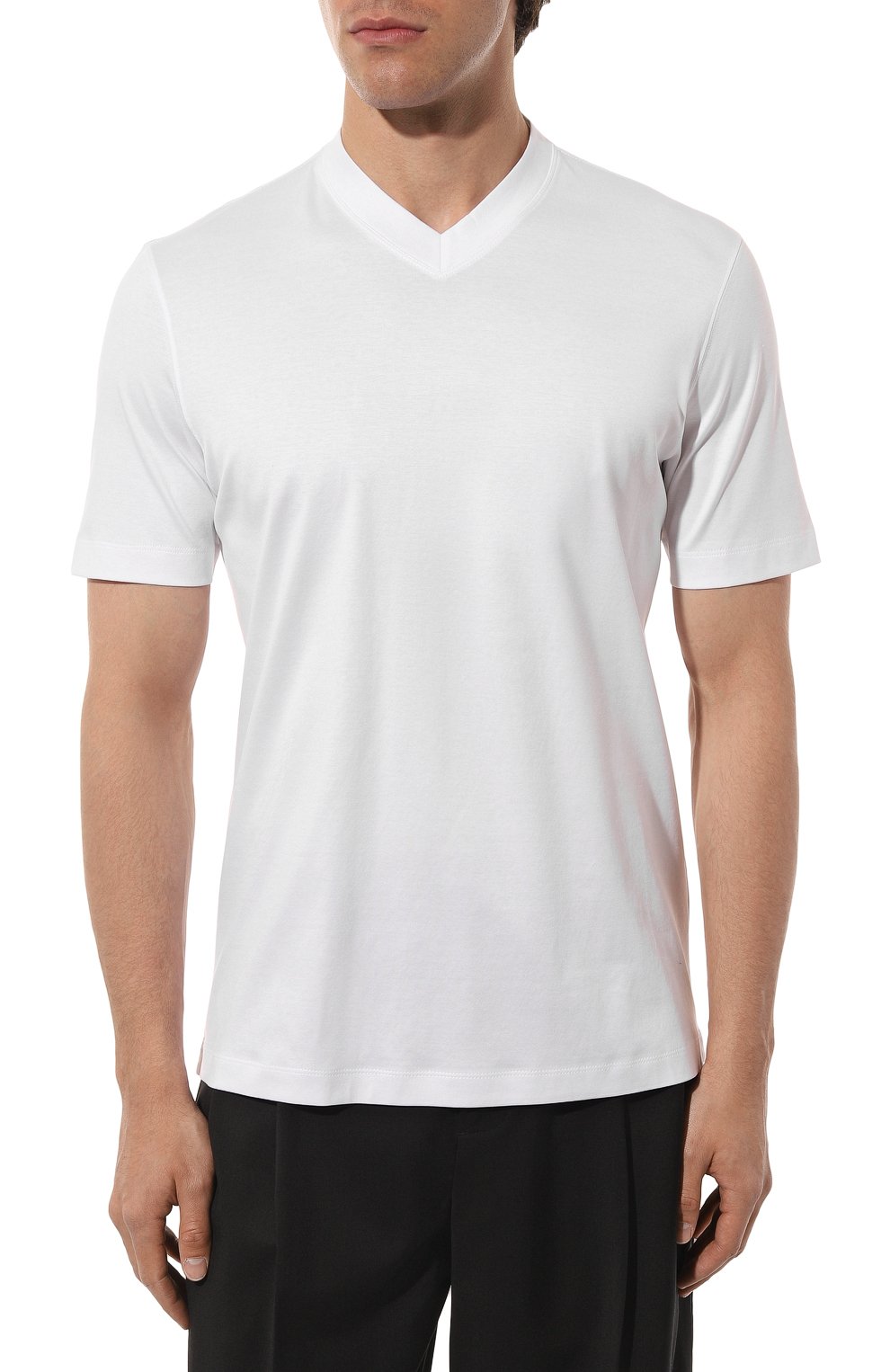 Хлопковая футболка BRUNELLO CUCINELLI белого цвета по цене 34700 руб., арт. M0T611344, фото 3 Хлопковая футболка BRUNELLO CUCINELLI, арт. M0T611344, фото 3