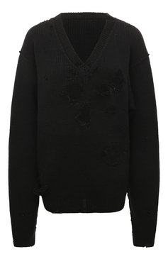 Мужские шерстяной свитер VETEMENTS черного цвета, арт. UA65KB340B/2900 KNIT | Фото 1 (Материал внешний: Шерсть; Женское Кросс-КТ: Свитер-одежда; Нос: Не проставлено; Стили: Гранж; Мужское Кросс-КТ: Свитер-одежда; Региональные ограничения белый список (Axapta Mercury): Не проставлено)