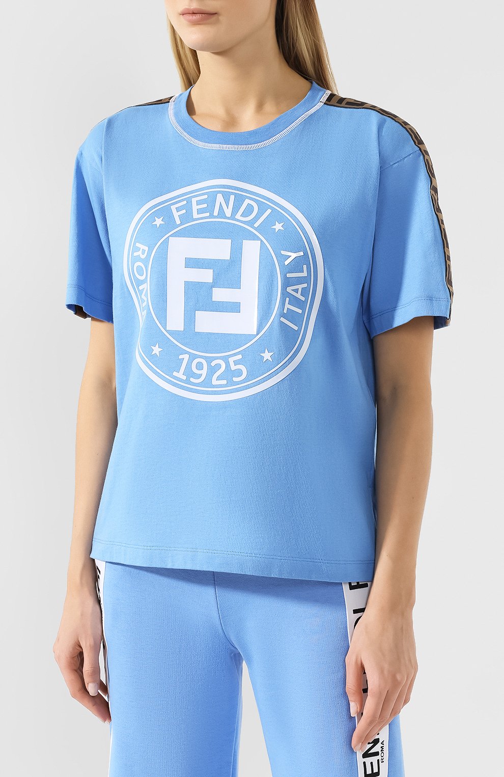 Хлопковая футболка FENDI, арт. FAF073 A6J6, фото 3