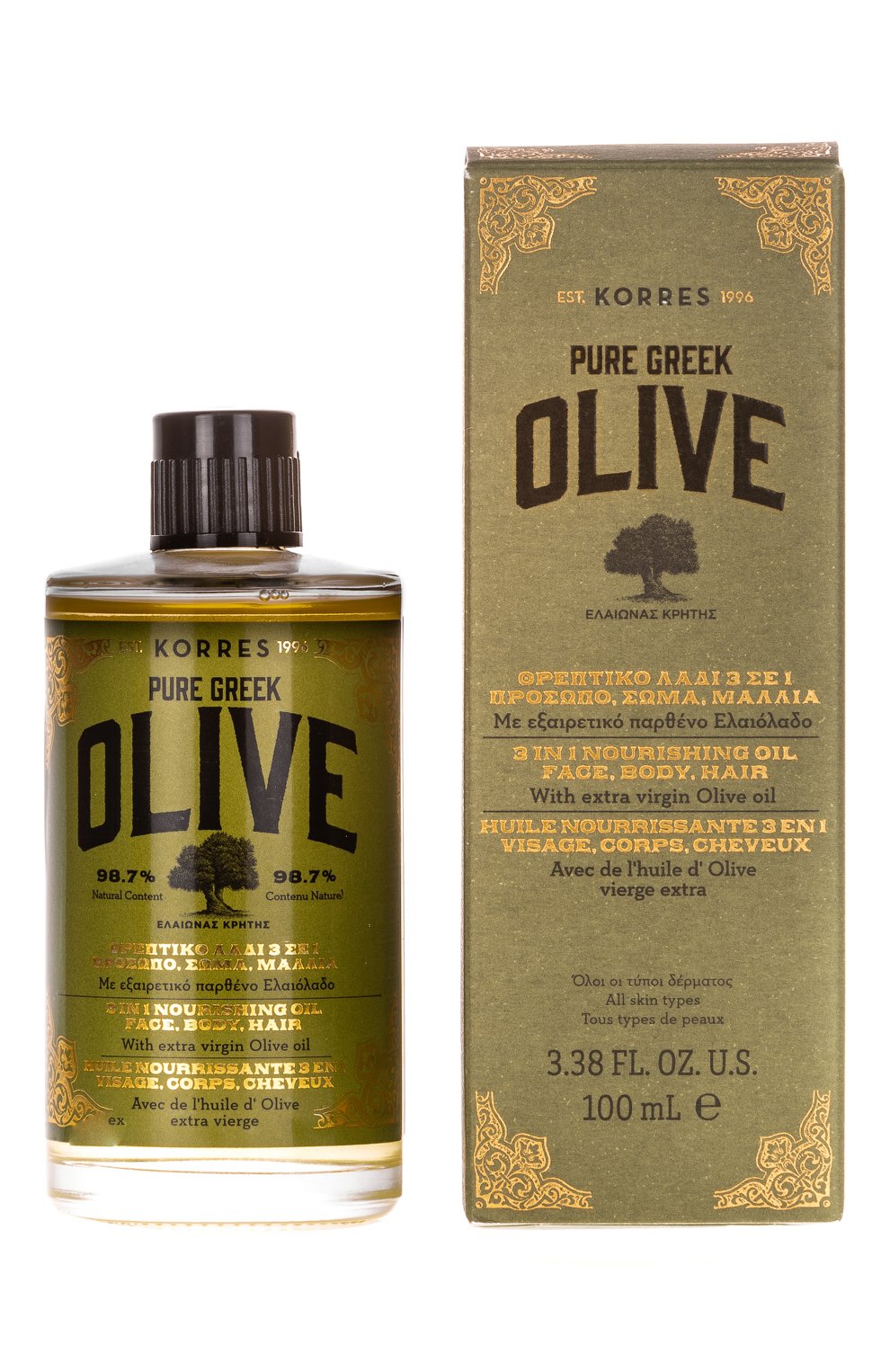 Питательное масло с экстрактом оливок 3 в 1 (100ml) KORRES, арт. 5203069068096, фото 2